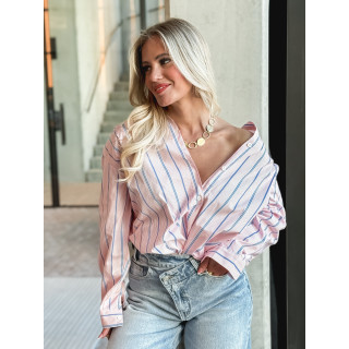 Chemise lignée Océlina - Rose