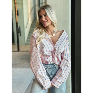 Chemise lignée Océlina - Rose