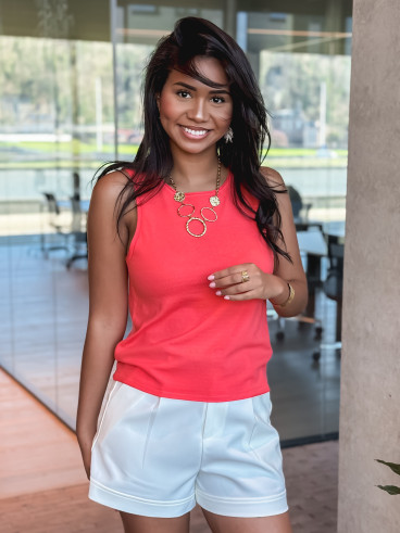 Blouse sans manches Irisia - Corail