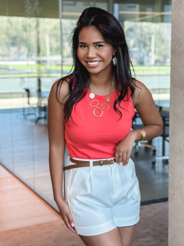 Blouse sans manches Irisia - Corail