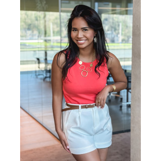 Blouse sans manches Irisia - Corail