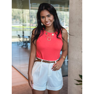 Blouse sans manches Irisia - Corail