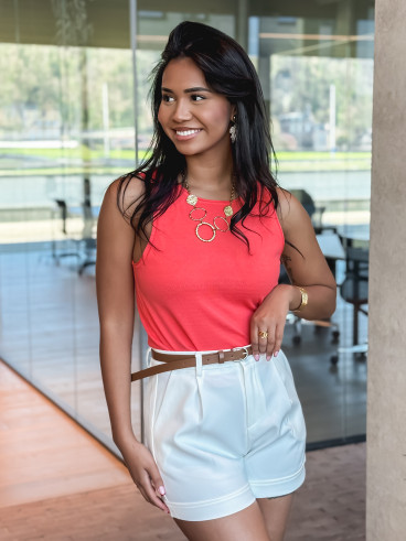 Blouse sans manches Irisia - Corail