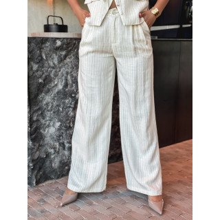 pantalon ligné Elyndis - beige