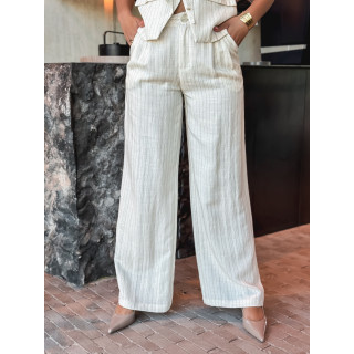 pantalon ligné Elyndis - beige