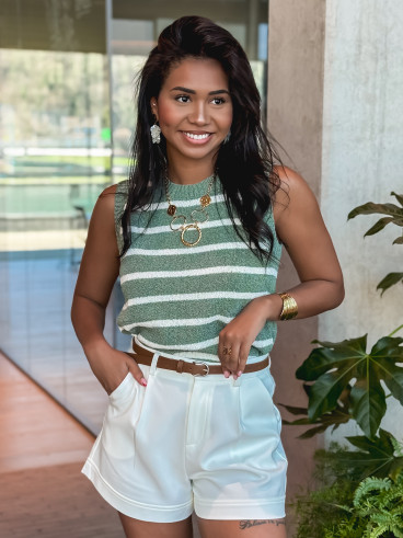 Blouse ligné Nolysia - Vert