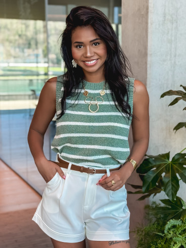 Blouse ligné Nolysia - Vert