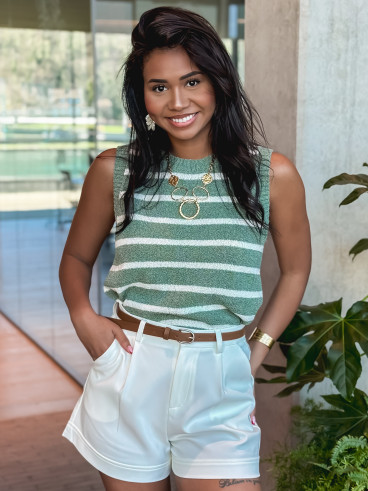 Blouse ligné Nolysia - Vert