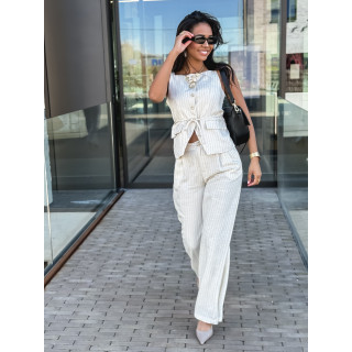 Blouse lignée Elyndis - Beige