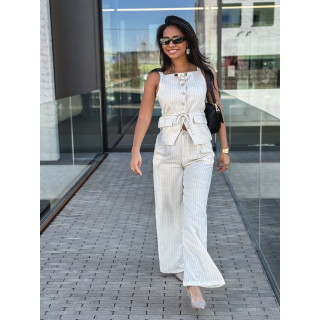 Blouse lignée Elyndis - Beige