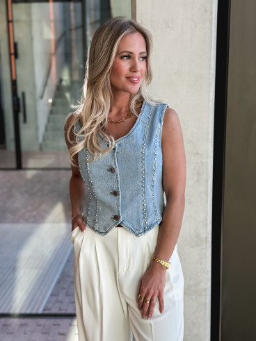 Gilet en jeans Celiana - Bleu