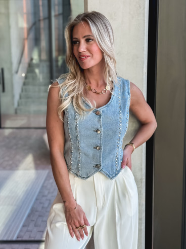 Gilet en jeans Celiana - Bleu