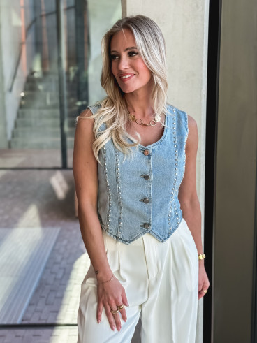 Gilet en jeans Celiana - Bleu