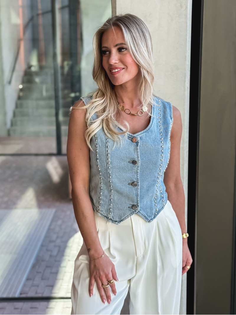 Gilet en jeans Celiana - Bleu
