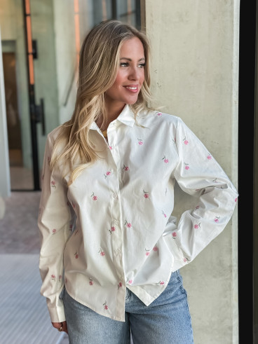 Chemise Anasthasia - Blanc/Rose