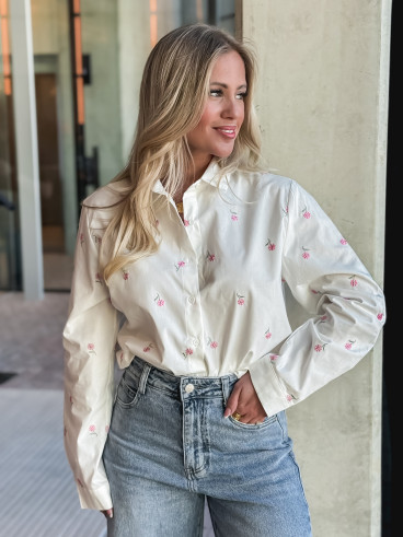 Chemise Anasthasia - Blanc/Rose