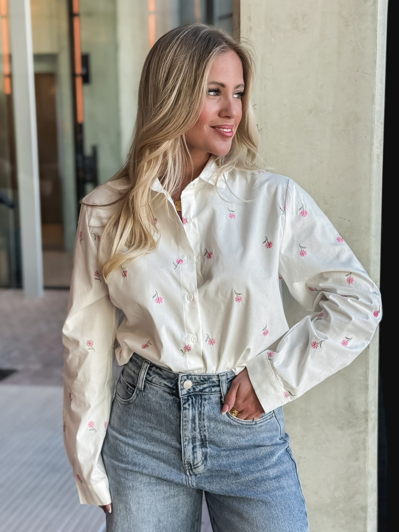 Chemise Anasthasia - Blanc/Rose