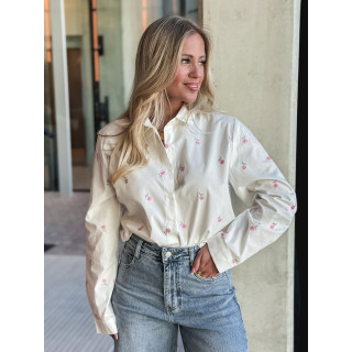 Chemise Anasthasia - Blanc/Rose