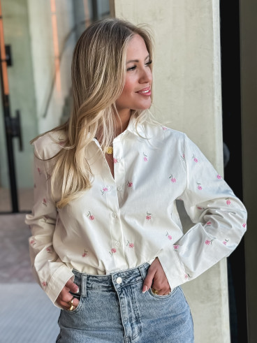 Chemise Anasthasia - Blanc/Rose