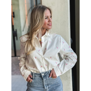 Chemise Anasthasia - Blanc/Rose