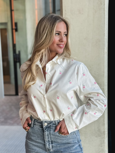 Chemise Anasthasia - Blanc/Rose