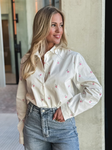 Chemise Anasthasia - Blanc/Rose