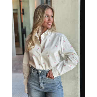 Chemise Anasthasia - Blanc/Rose