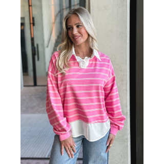 Pull ligné Azalina - Rose