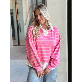 Pull ligné Azalina - Rose