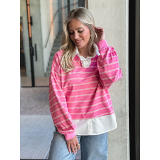 Pull ligné Azalina - Rose