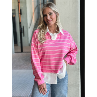 Pull ligné Azalina - Rose