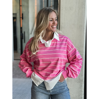 Pull ligné Azalina - Rose