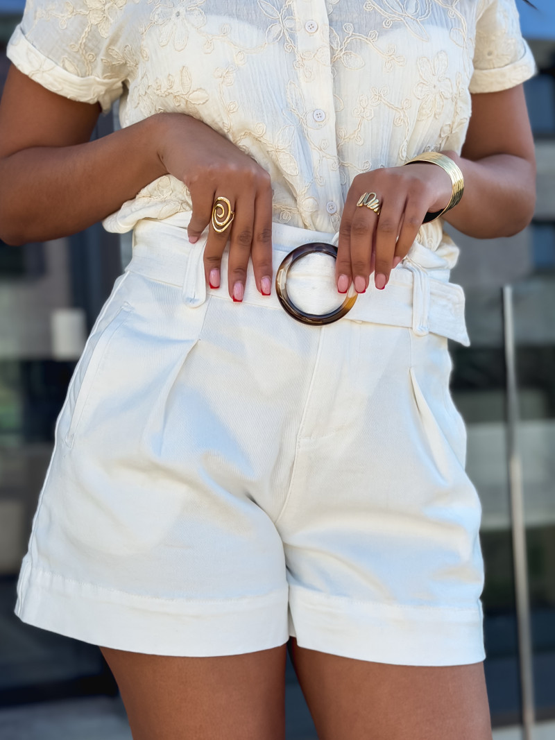 Short en jeans Alexandra - Blanc