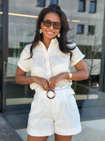 Short en jeans Alexandra - Blanc