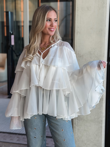 Blouse Lindianna - Blanc
