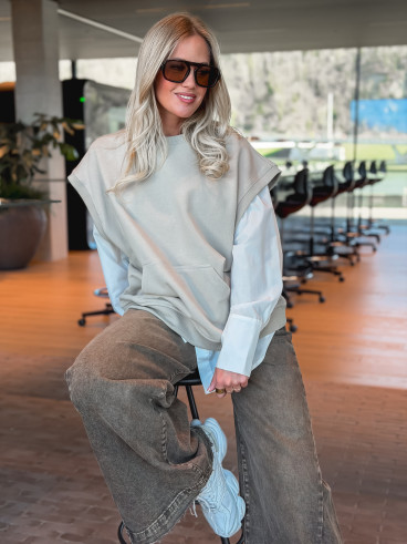 Pull Sans Manches Zélyna - Taupe