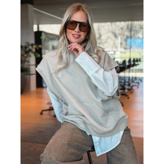 Pull Sans Manches Zélyna - Taupe