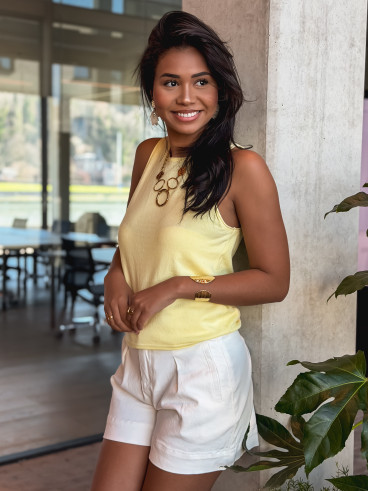 Blouse sans manches Irisia - Jaune