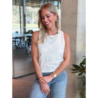 Blouse sans manches Irisia - Blanc