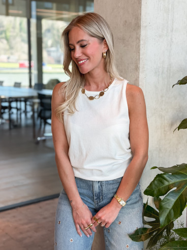 Blouse sans manches Irisia - Blanc Blouse sans manches Irisia - Blanc