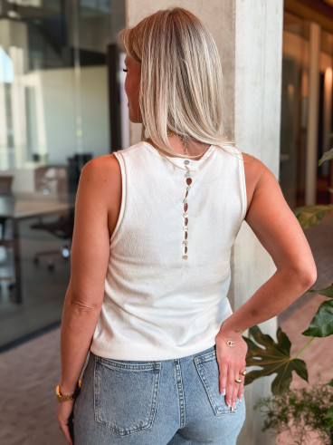 Blouse sans manches Irisia - Blanc Blouse sans manches Irisia - Blanc