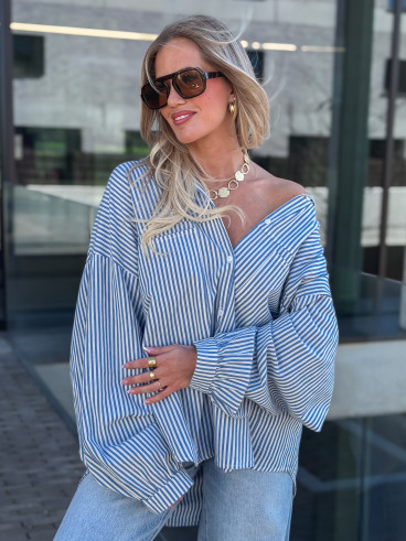 Chemise Lignée Emmy - Bleu