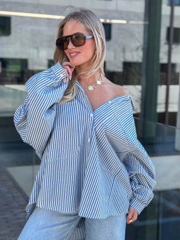 Chemise Lignée Emmy - Bleu