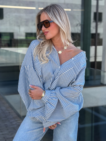 Chemise Lignée Emmy - Bleu