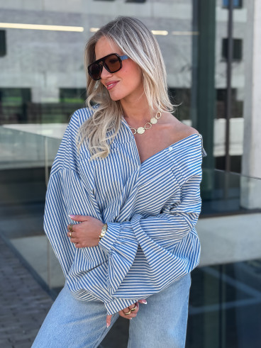 Chemise Lignée Emmy - Bleu