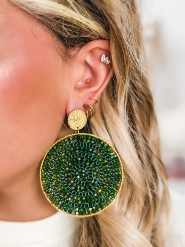 Boucles d'oreilles Pirla - Doré/Vert