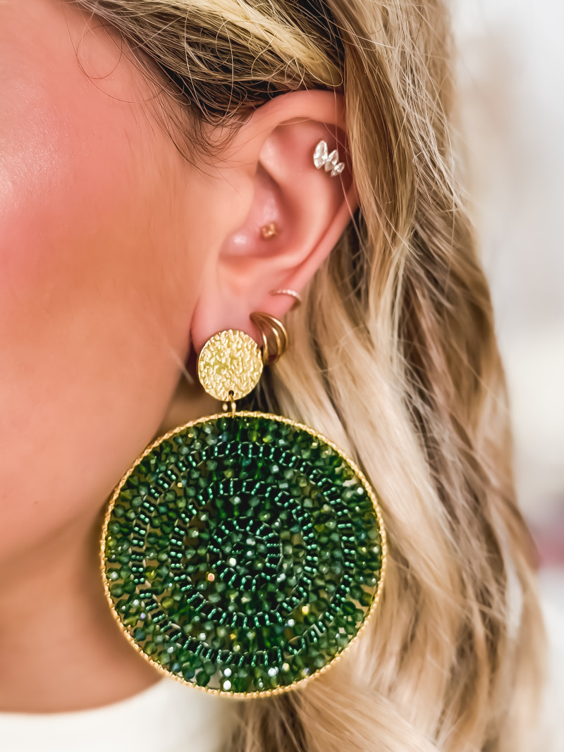 Boucles d'oreilles Pirla - Doré/Vert