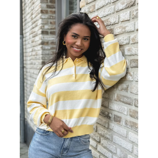 Pull ligné Neïla - Jaune/Blanc