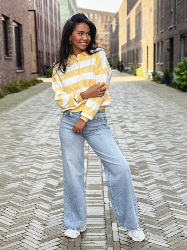 Pull ligné Neïla - Jaune/Blanc