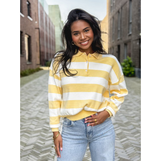 Pull ligné Neïla - Jaune/Blanc